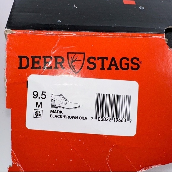 Deer Stags Mark Black/brown Olive Mens US Size 9.5 Chuka Boots